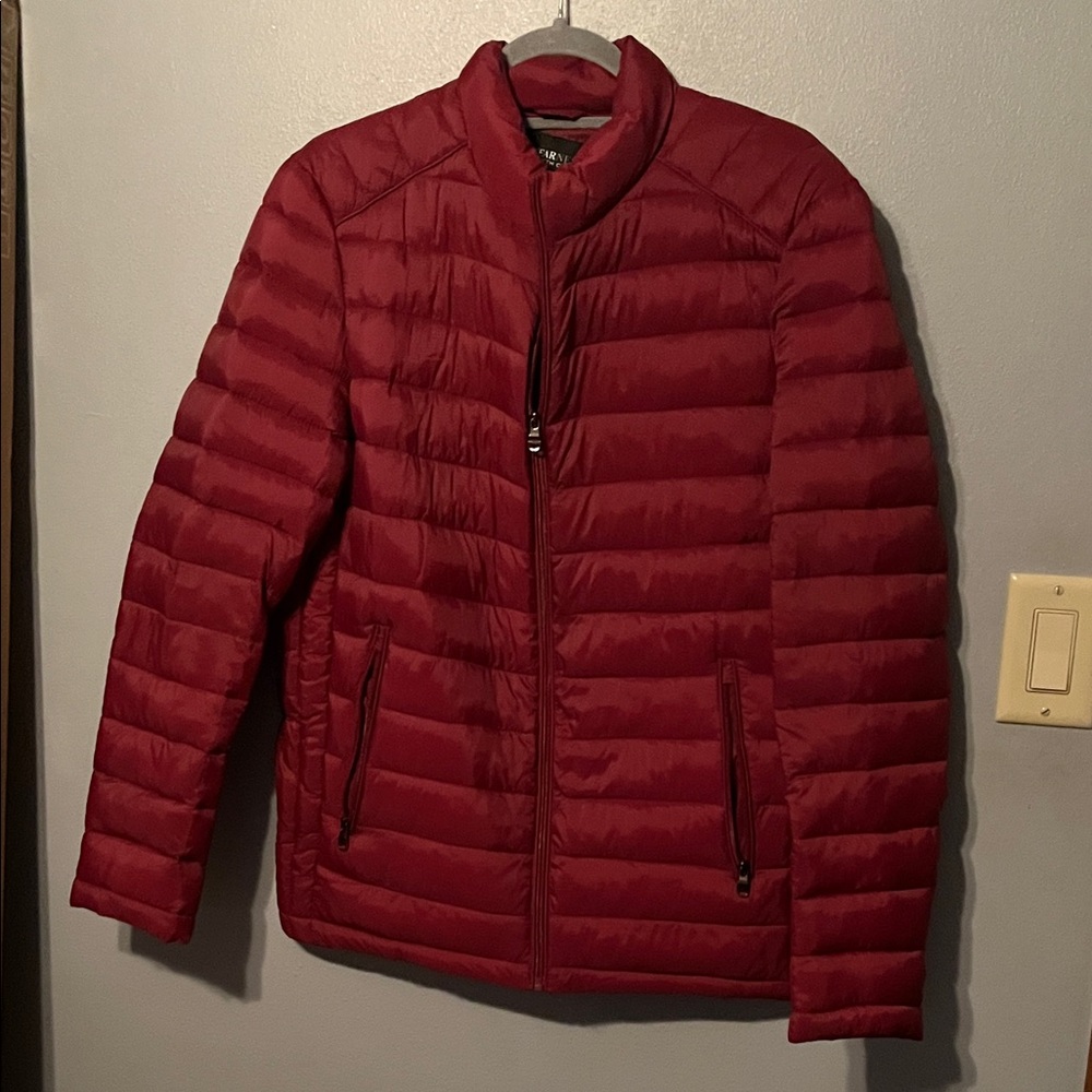 Kenneth Cole Men's Deep Red Puffer Jacket